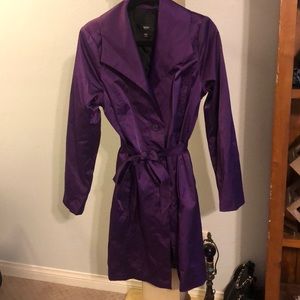 Purple satin Trench Coat XXL